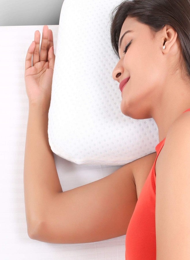 Metron Neck Pillow for Sleeping | Orthopedic Cervical Support Bed Pillow for Neck Pain Spondylitis Relief | for Side Back Sleepers | Thick n Soft Gel Memory Foam | Washable Pillow Cover | Pack of 1 - Image 3