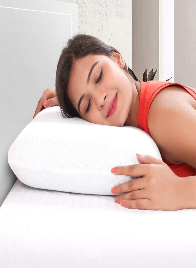 Metron Neck Pillow for Sleeping | Orthopedic Cervical Support Bed Pillow for Neck Pain Spondylitis Relief | for Side Back Sleepers | Thick n Soft Gel Memory Foam | Washable Pillow Cover | Pack of 1 - Image 4