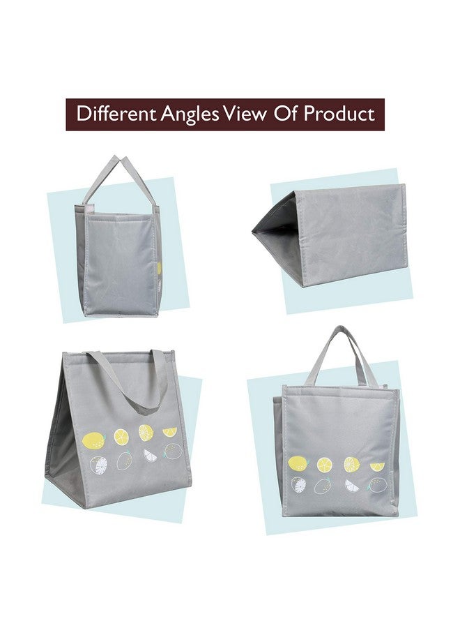 Yellow Weaves Insulated Travel Lunch/Tiffin/Storage Bag for Office, College & School (Grey) - Image 4