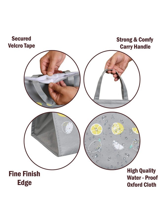 Yellow Weaves Insulated Travel Lunch/Tiffin/Storage Bag for Office, College & School (Grey) - Image 2
