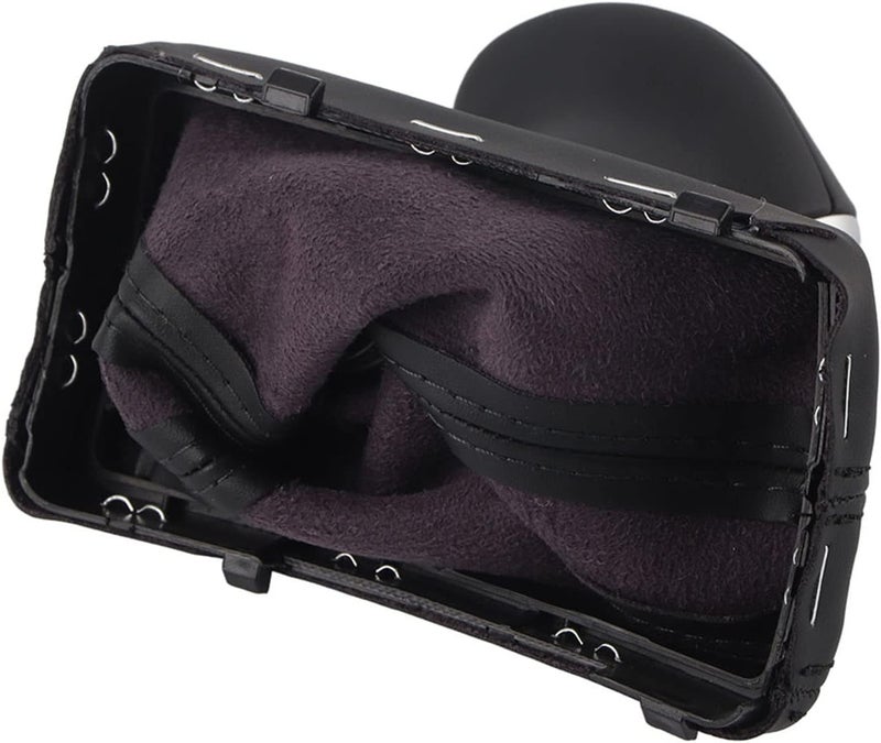 Gear Shift Knob Gaitor Boot Cover, Black Leather, 13.5x8x21cm - Durable Material, Perfect Fit for Left - Hand Drive Automatic Transmission Cars - Image 4