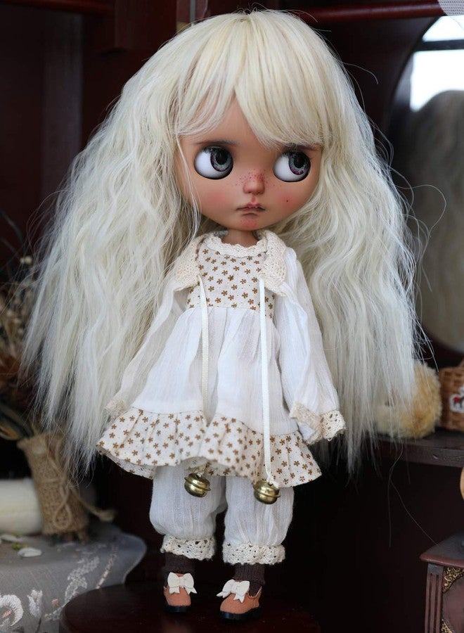 Linfairy باروكات فقط 9-10 بوصة باروكة دمية شعر طويل لرأس 24-27 سم (شقراء-1) - Image 3