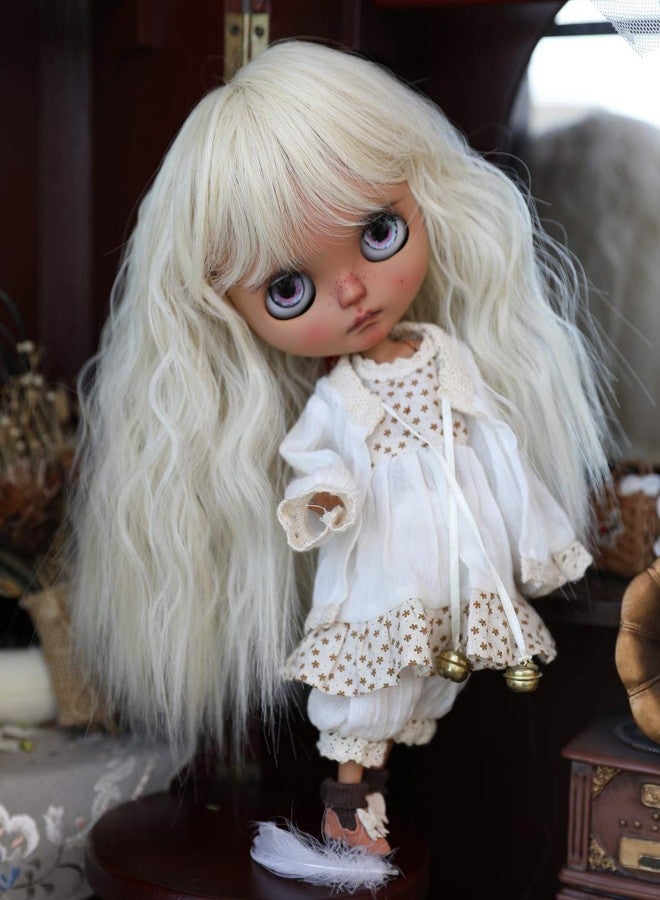 Linfairy باروكات فقط 9-10 بوصة باروكة دمية شعر طويل لرأس 24-27 سم (شقراء-1) - Image 2