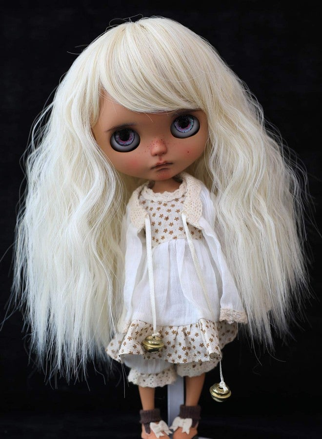 Linfairy باروكات فقط 9-10 بوصة باروكة دمية شعر طويل لرأس 24-27 سم (شقراء-1) - Image 1