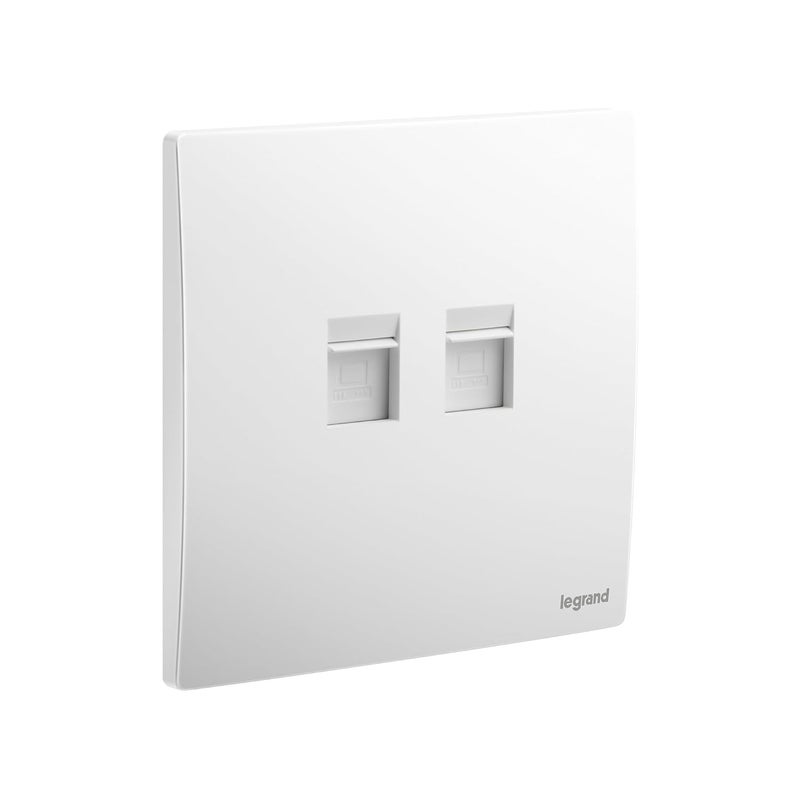 Legrand 2G RJ45 UTP Data Socket - Mallia Senses White