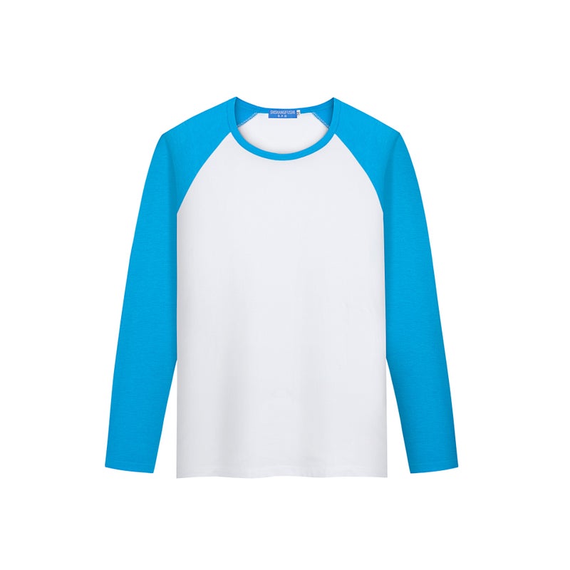 200g Modal Spot Color-Blocked Long-Sleeved T-Shirt, Free Design, Urgent Delivery - Image 1