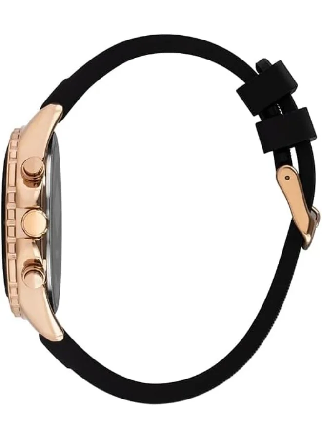 Lee Cooper Lee Cooper Men's Quartz Movement Watch, Multi Function Display and Silicone Strap - LC07527.451, Black