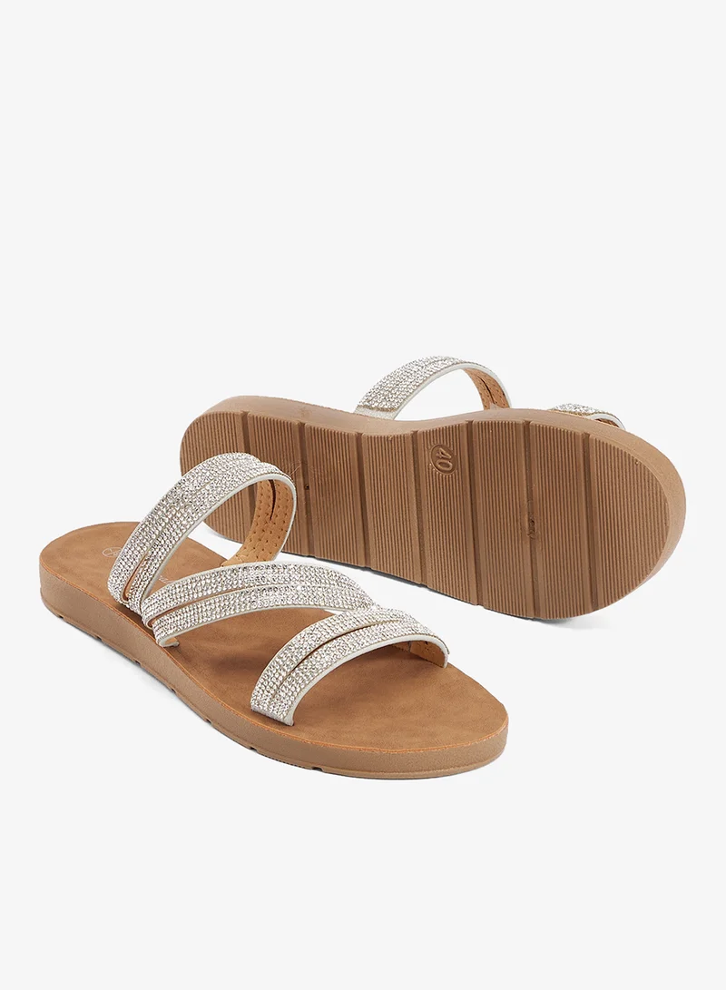 Savannah Collection Silver Casual Flat Sandal for Women | Best Price UAE