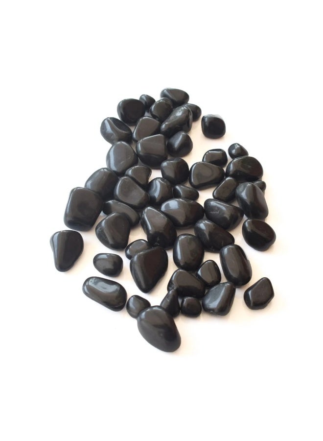 4 kg Pure Black Polished Stones, 2-3 cm