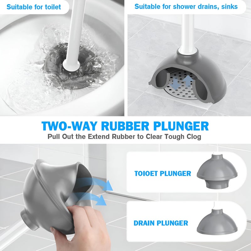 Deep Cleaning Kit - Comprehensive toilet brush and plunger set crafted for thorough bathroom sanitation with a sleek design for modern homes. - Image 3