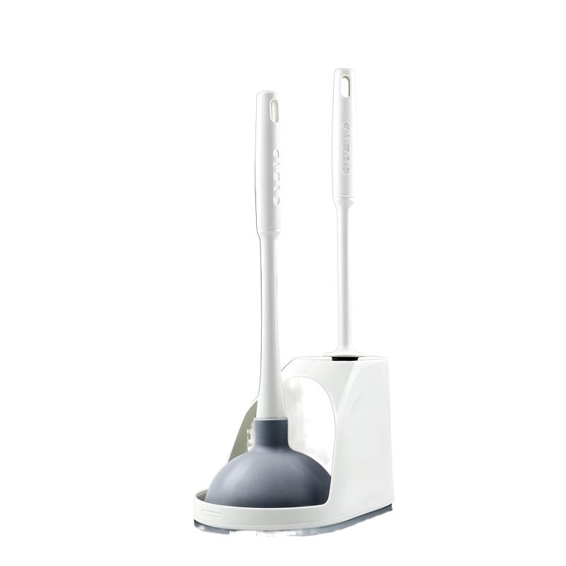 Deep Cleaning Kit - Comprehensive toilet brush and plunger set crafted for thorough bathroom sanitation with a sleek design for modern homes. - Image 1