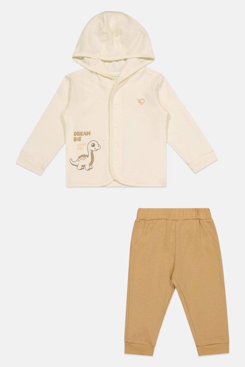 POPEES Toddlers Boy 2 Pcs Graphic Print Hoodie And Pant Set, Multicolor - Image 2