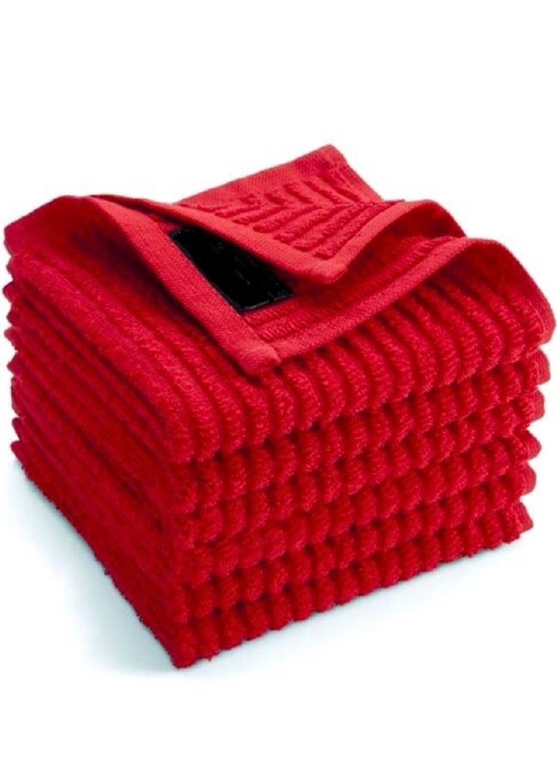 SIGNOOLA Signoola Multi-Purpose Towel Set Of 4 Pcs 30 x 30 cm Red stripe , 100% cotton  - Image 1