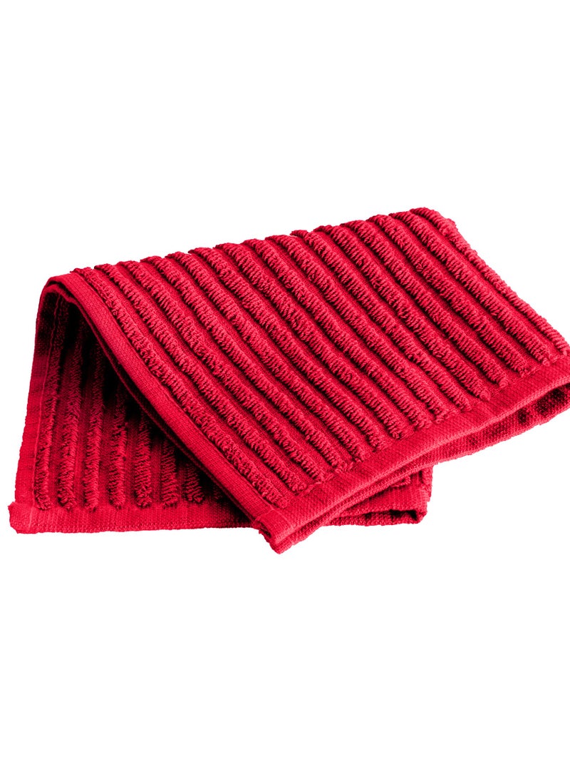 SIGNOOLA Signoola Multi-Purpose Towel Set Of 4 Pcs 30 x 30 cm Red stripe , 100% cotton  - Image 2