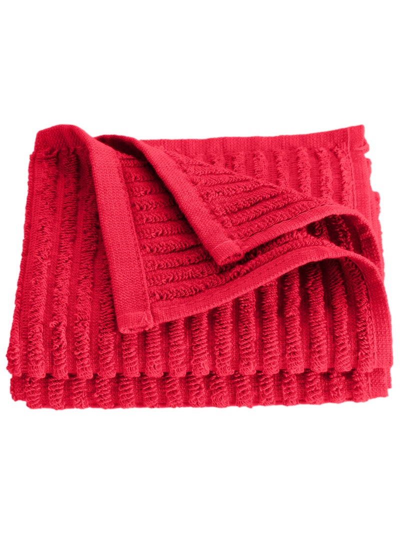SIGNOOLA Signoola Multi-Purpose Towel Set Of 4 Pcs 30 x 30 cm Red stripe , 100% cotton  - Image 3