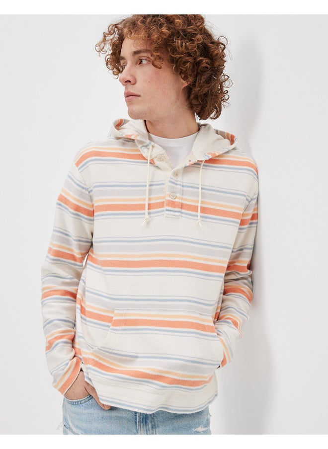 American Eagle - AE Bonfire Fleece Striped Baja Hoodie - Image 1