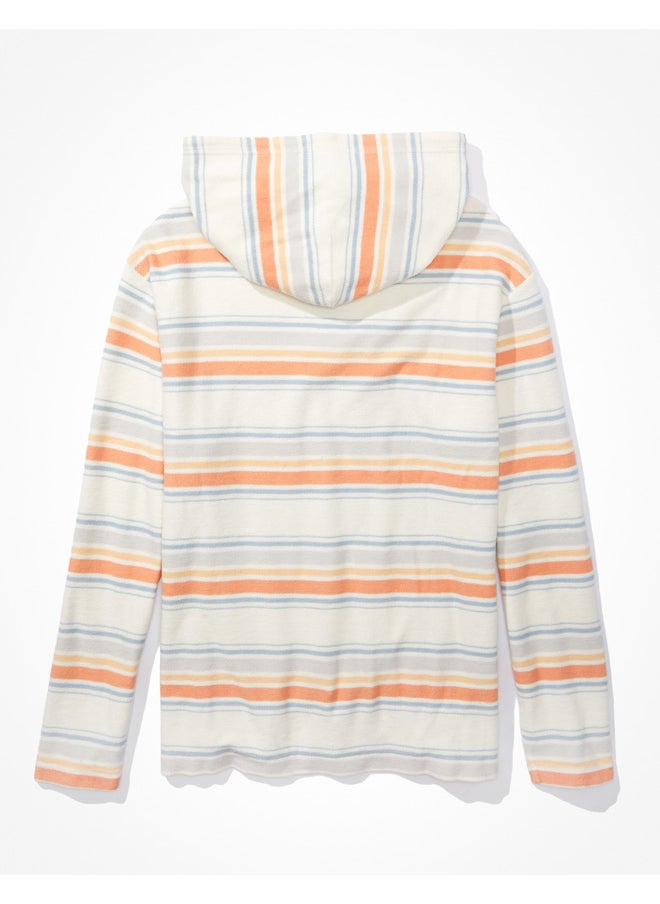 American Eagle - AE Bonfire Fleece Striped Baja Hoodie - Image 1