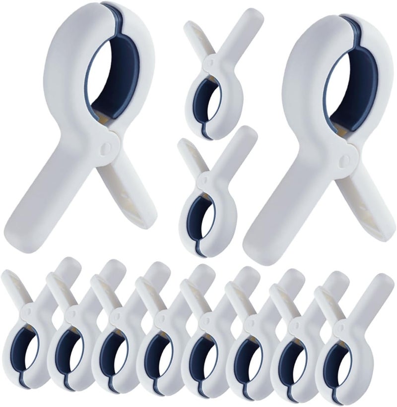12pcs Windproof Quilt Clips Multipurpose Clothespins Small Blue Household Laundry Clips for Balcony Drying Towels Blankets - Image 1