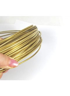 Vakooba VAKOOBA 2 Meters Brass Wire 14 Gauge 2032 mm Diameter Golden Wire for Jewellery DIY Jewellery Artistic 