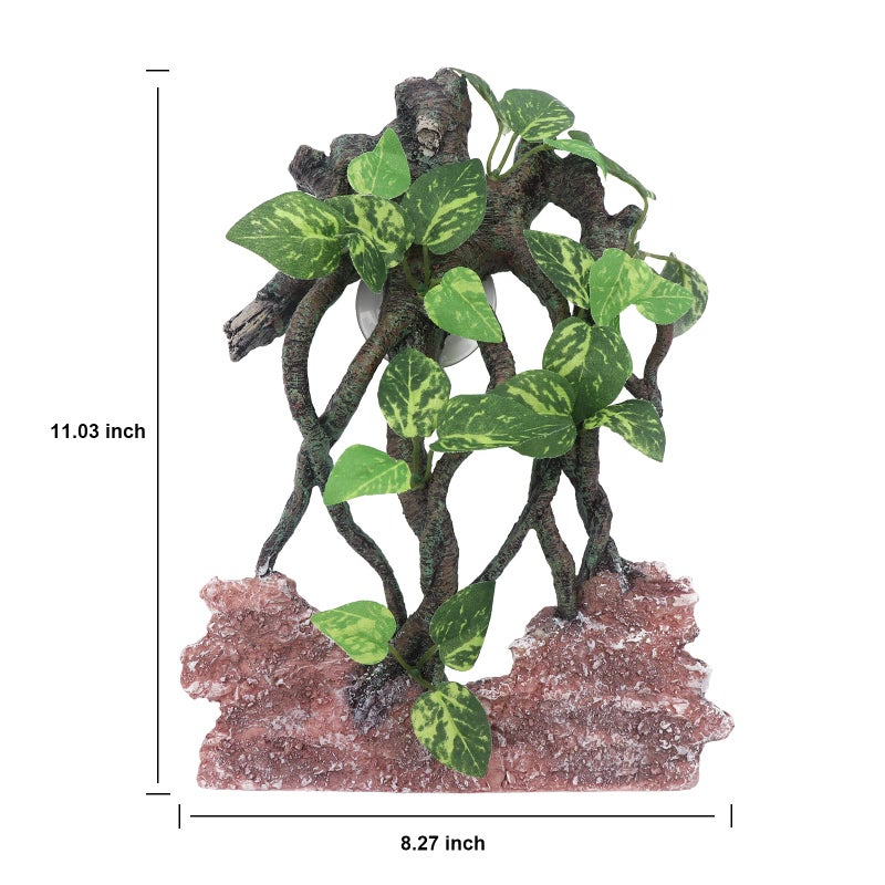 AQUA KT Reptile Climb Tree Branch Rock Background Decoration with Suction Cup for Terrarium Amphibian Lizard Snake - Image 2