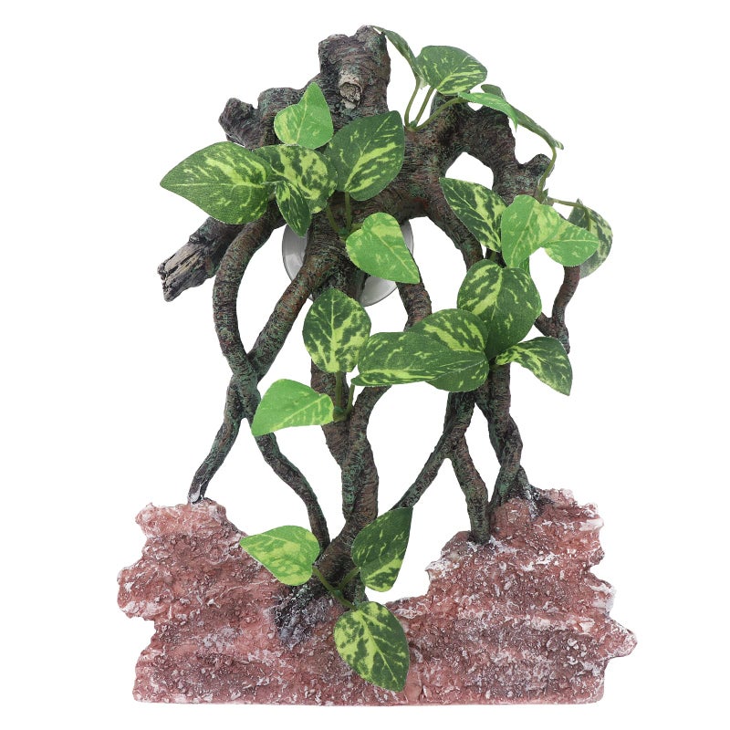 AQUA KT Reptile Climb Tree Branch Rock Background Decoration with Suction Cup for Terrarium Amphibian Lizard Snake - Image 1