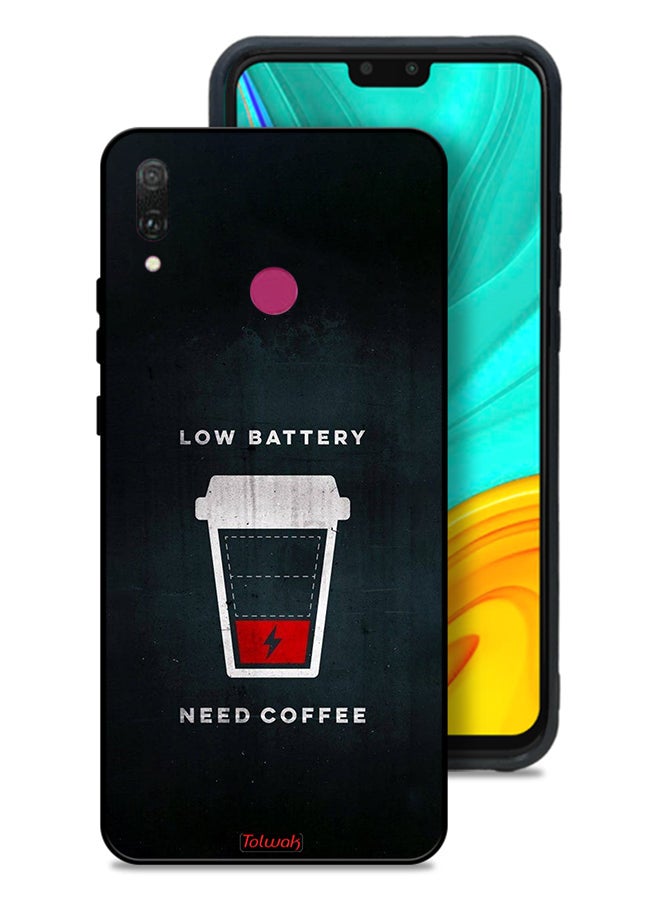 Tolwak Huawei Y9 (2019) Protective Case Cover Low Battery Need Coffee - Image 1