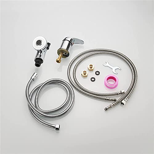 Weirun Salon Shampoo Bed Bowl Sink Basin Faucet or Backwash Unit,Shampoo Bowl Faucet with Hose and Shower Spray Head Wash Hair Sprayer,Chrome - Image 2