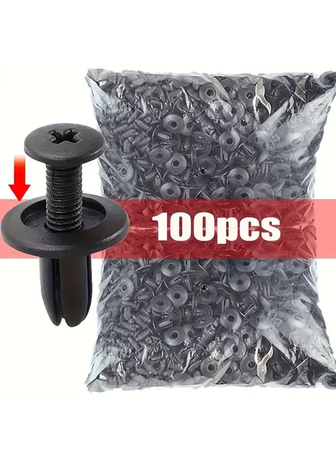 100pcs Car Fastener Clamp Set Multiple Size Plastic Rivet Clips For Door Mudguard Bumper Trim - Image 1