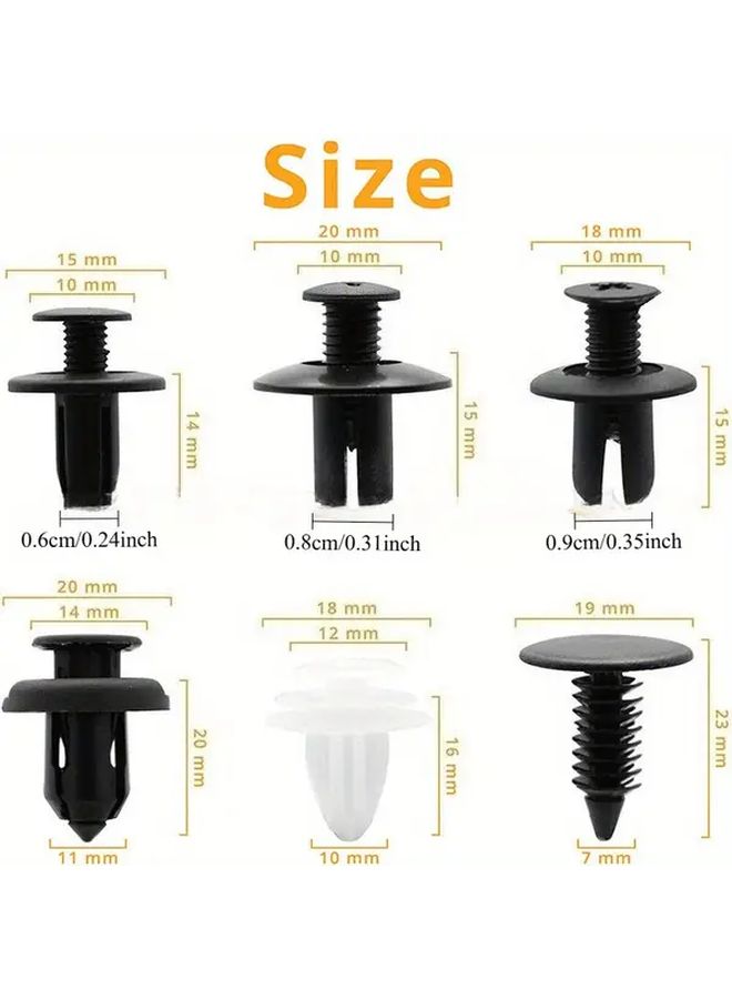 100pcs Car Fastener Clamp Set Multiple Size Plastic Rivet Clips For Door Mudguard Bumper Trim - Image 2