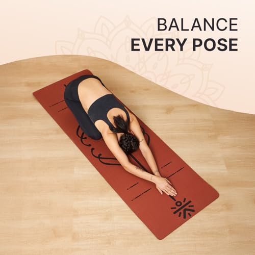 CULT Yoga Mat | For Women & Men | With Strap and Bag| TPE Material | 8mm Thickness Exercise Mat | For Workout, Yoga, Fitness & Meditation | Anti Tear, Anti Slip | For Home & Gym Use | Brick & Black - Image 3