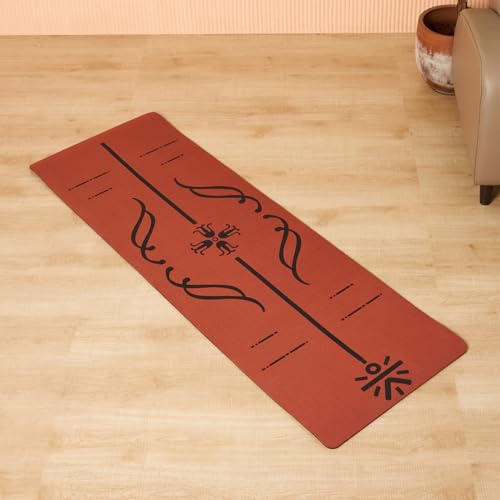 CULT Yoga Mat | For Women & Men | With Strap and Bag| TPE Material | 8mm Thickness Exercise Mat | For Workout, Yoga, Fitness & Meditation | Anti Tear, Anti Slip | For Home & Gym Use | Brick & Black - Image 2