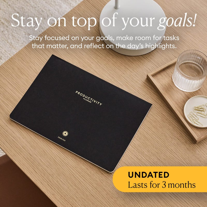 Intelligent Change - Daily Desk Pad, 3-Month Productivity Planner, Tear-Out Deskpad for to-Do List, Productivity Tools for Time Management and Mindfulness, A4 Size, Black - Image 2