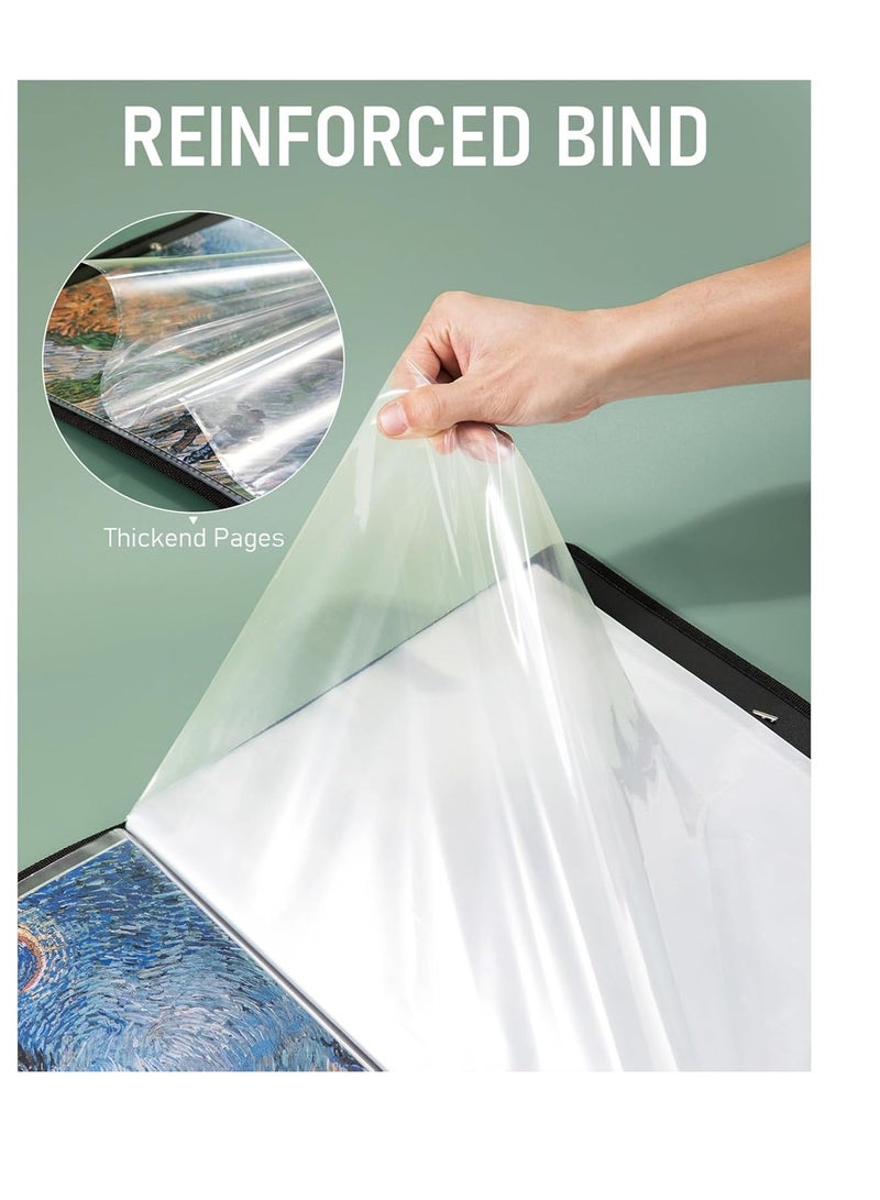 Nicpro Nicpro 18x24 Large Art Portfolio Folder, 30 Pockets Display 60 Pages Artist Portfolio Folder with Clear Plastic Sleeves, Presentation Storage Book for Kids & Artists Artwork Dr awing, Painting Black - Image 5