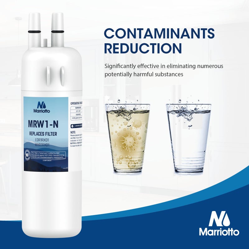 MARRIOTTO EDR1RXD1 Refrigerator Water Filter Compatible with Whirlpool W10295370A, WHR1RXD1, KAD1RXD1, Filter 1, W10295370, P4RFWB, P8RFWB2L, 46-9930, 46-9081 Refrigerator Water Filter, Pack of 3 - Image 3