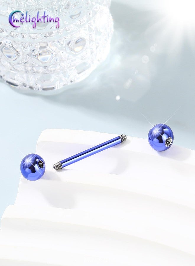 Melighting 14G 5PCS Tongue Rings Set, Purple Tongue Piercing Jewelry 316L Surgical Steel Piercing, Body Barbell Ball Bars Pack Clear CZ for Women 16 mm - Image 5