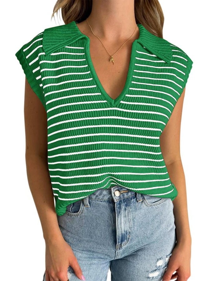 Yousify Business Casual Sweaters for Women Trendy Summer Clothes Old Money Outfits Sweater Vests Green S - Image 1