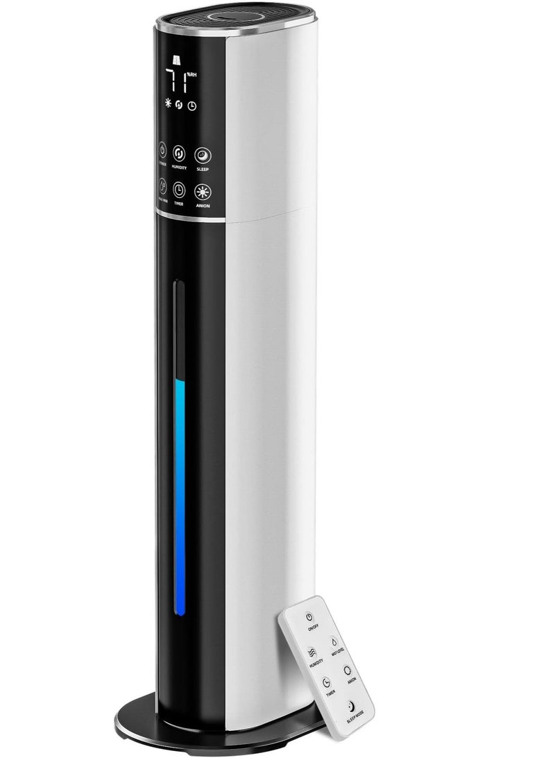 مرطب هواء كبير للغرف، سعة ٩ لتر، مع تقنية الضباب الدافئ للشتاء، وتعقيم بالأشعة فوق البنفسجية، وتنقية للهواء، وفوهة متحركة ٣٦٠ درجة، وإنتاج ٣٠٠ مل/ساعة، يغطي مساحة ٥٥٠ قدم²، وبتشغيل هادئ ٣٠ ديسيبل، ووعاء لتبخير الزيوت العطرية - Image 1