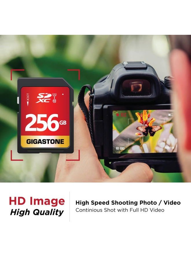 Gigastone 256GB SD Card UHS-I U1 Class 10 SDXC Memory Card High Speed Full HD Video Canon Nikon Sony Pentax Kodak Olympus Panasonic Digital Camera, with 1 Mini case  - Image 3