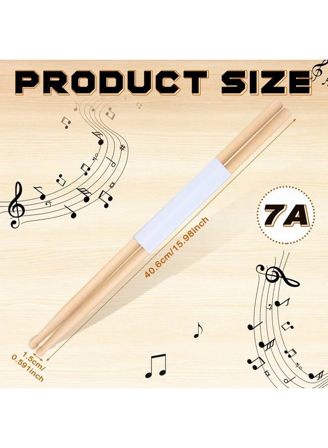 Lukmaa 24 Pairs 7A Drum Sticks Triangular Wood Tip Long Maple Drumsticks Classic Drumsticks Musical Instrument Percussion Accessories for Adults Kids - Image 2