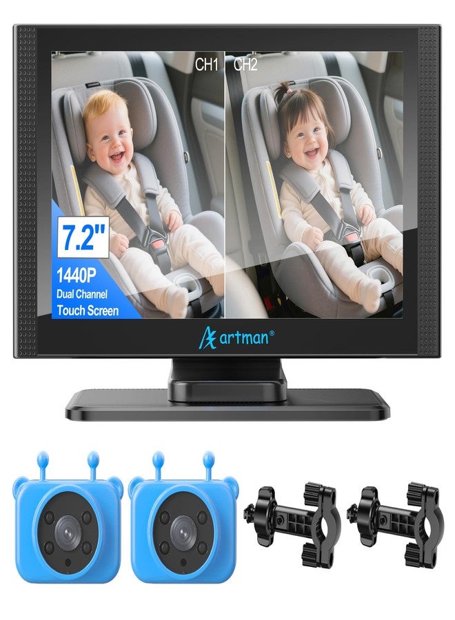 A Artman Artman Dual 1440P Baby Car Camera for 2 Kids with 7.2 Inch Touch Screen - Image 1