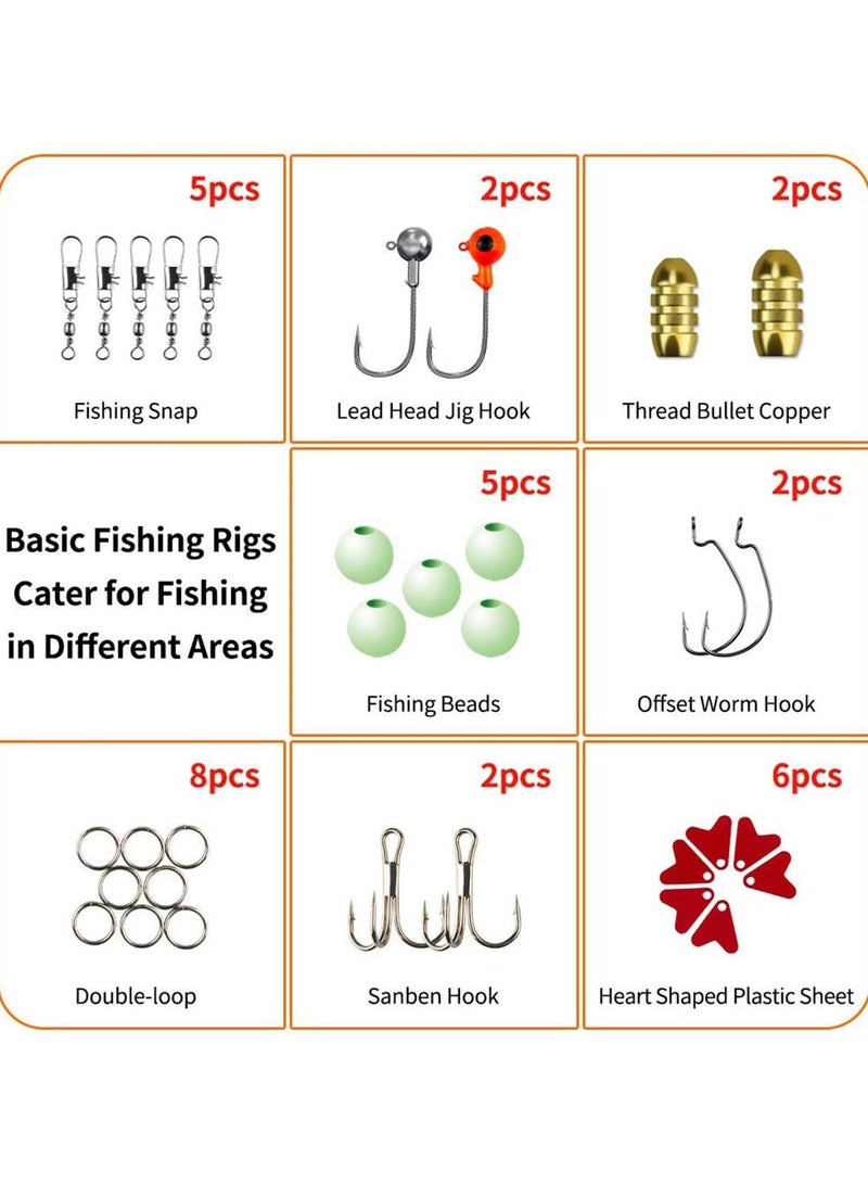 كاست ويف اكسسوارات الصيد kastwave 78 قطعة من المياه العذبة الصيد الطعم كيت الفرخ سمك السلمون الصيد التبعي معالجة القضية بما في ذلك ملعقة طعام من البلاستيك لينة الطعم دودة كرنك هوك - Image 3