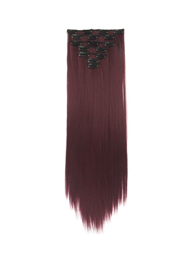 NIBEMINENT Long And Straight Hair Extension Red