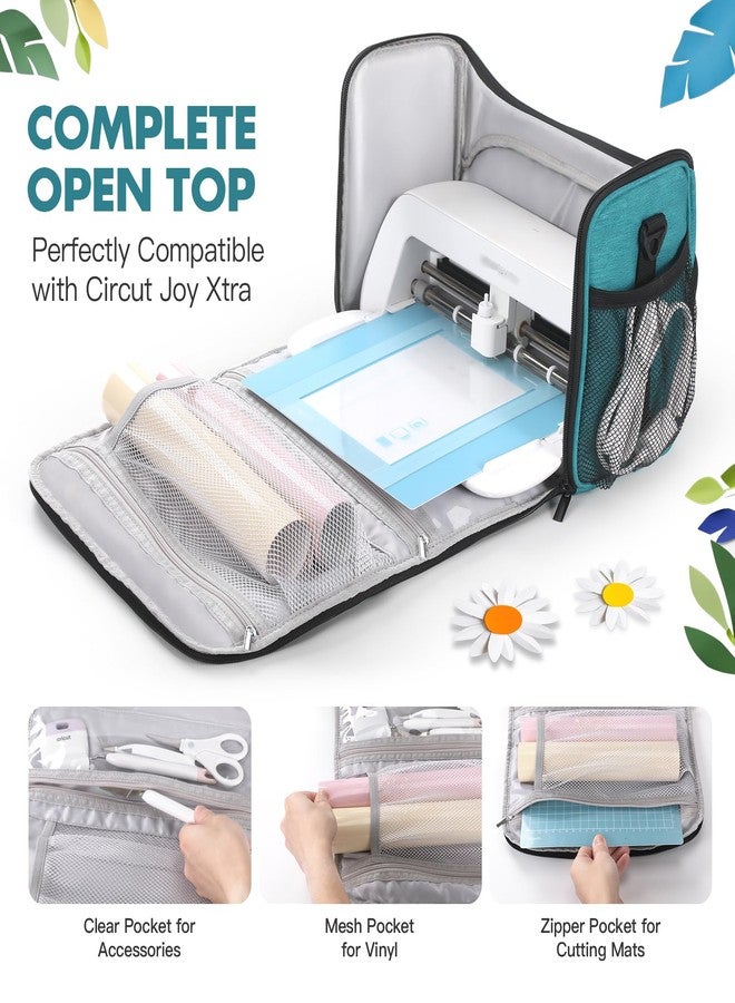 Jaffzora Carrying Case Fits for Cricut Joy Xtra, Portable Travel Opening Storage Bag Compatible with Cricut Accessories and Supplies,Green - Image 2