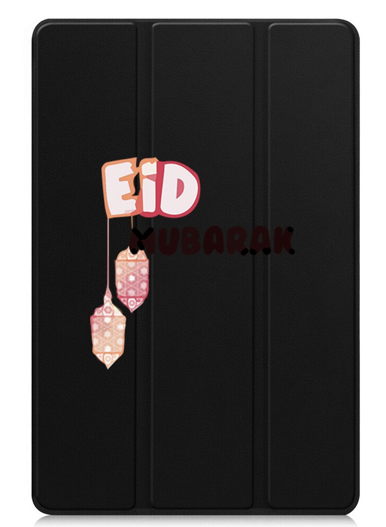 Theodor Protective Flip Case For Apple iPad Pro 13 (2024) With Trifold Stand Auto Wake Sleep Shockproof Cover Eid Mubarak Black - Image 1