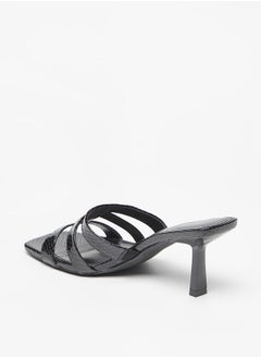 Celeste Women's Textured Slip-On Sandals with Stiletto Heels  - Image 3