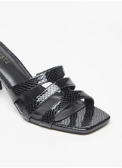 Celeste Women's Textured Slip-On Sandals with Stiletto Heels  - Image 5