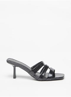 Celeste Women's Textured Slip-On Sandals with Stiletto Heels  - Image 1