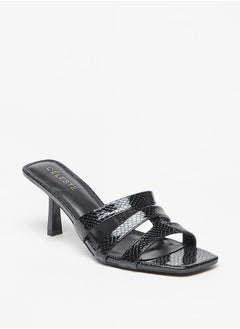 Celeste Women's Textured Slip-On Sandals with Stiletto Heels  - Image 2