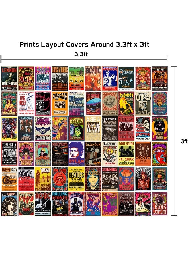 Generic - 60 Pieces Vintage Rock Band Posters For Room Aesthetic 70S 80S 90S Retro Music Room Bedroom Decor Wall Art Music Concert Poster Wall Collage Old Music Album Cover Prints - Image 1
