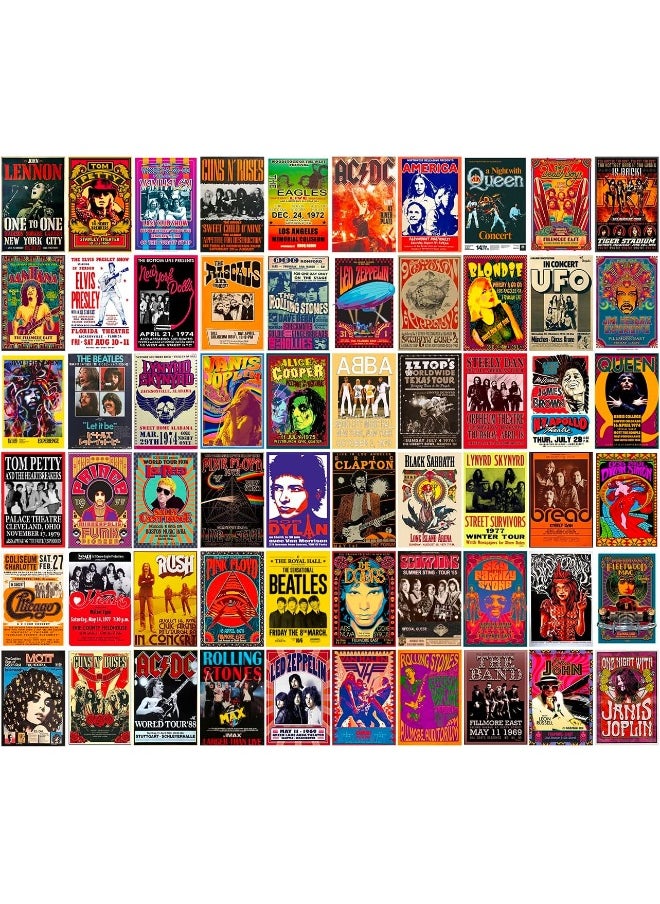 Generic - 60 Pieces Vintage Rock Band Posters For Room Aesthetic 70S 80S 90S Retro Music Room Bedroom Decor Wall Art Music Concert Poster Wall Collage Old Music Album Cover Prints - Image 1